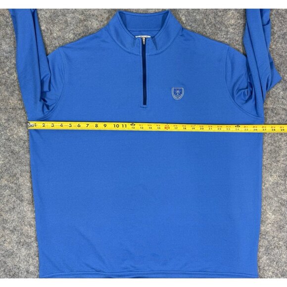 Peter Millar Mens Perth Performance 1/4 Zip Size XL Blue Boca Raton Golf Club - Picture 10 of 13